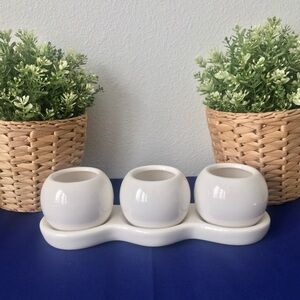 Mini Ceramic Vase And Tray Set